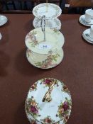 THree POttery Cake Dishes