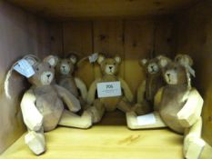 Collection of Five Wall Hanging Teddy Bears