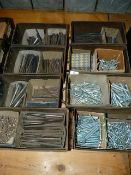 *Six Drawers Containing Assorted Coach Bolts (Various Sizes)