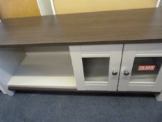 *Grey with Teak Top TV Unit