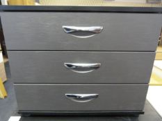 *Three Drawer Grey Chest of Drawers