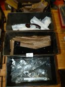 *Four Boxes Containing T-Hinges, Door Handles, Etc