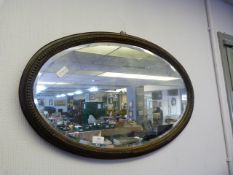 Oak Framed Oval Bevelled Mirror