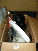 Box Containing Bust, Pottery, Plated Ware, Etc