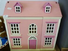 Pink Painted Dolls House Full Furnished