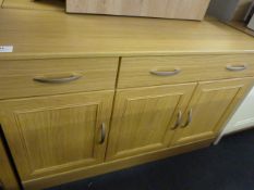 *Light Oak Sideboard with Three Doors and Drawers
