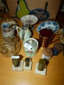 Mixed Lot of Decorative Items Including Silvac Pickled Onion Jar, Mustard Pots, Egyptian Heads, Etc
