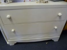 White Painted Two Drawer Chest of Drawers