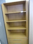 *Light Oak Wall Unit with Three Shelves and Two Drawers