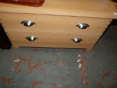 Light Beech Chest of Two Drawers