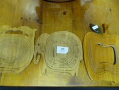 Three Abstract Wooden Fruit Bowls