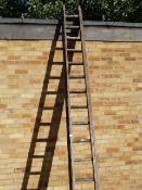 Wood Double Extending Thirty Rung Ladder
