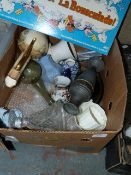 Box Containing Assorted Pottery, Puzzels, Etc
