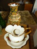 Decorative Oriental Style Vase, Jug and Bowl