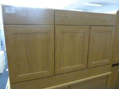 *Light Oak Effect Sideboard with Three Cupboard Doors and Two Drawers