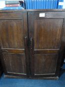Oak Shelved Double Door Cupboard