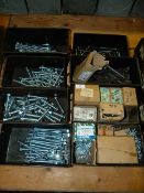 *Six Drawers Containing Containing Assorted Cuphead Squares and Roofing Bolts (Various Sizes)