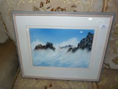 Framed Watercolour Depicting Coastal Scenes by Andrew G. Storie