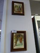 Pair of Framed Maws Tiles