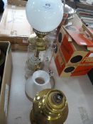 Two Brass Effect Electric Oil Lamp Style Lamps