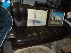 Leather Sofa on a Wood Frame