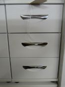 *Light Grey Chest of Three Drawers with Chrome Handles