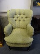 Upholstered Armchair on Cabriole Legs