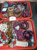 Two Trays of Costume Jewelry