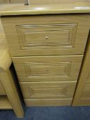 *Light Oak Effect Cabinet with Three Drawers