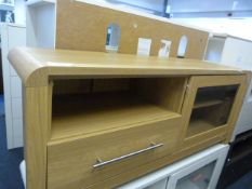 *Light Oak TV Unit with Single Door and Drawer