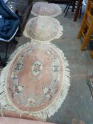 Three Oval Oriental Style Rugs