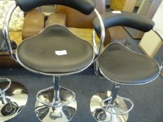 *Pair of Black Gaslift Barstools