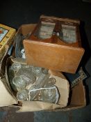 Box of Assorted Decorative Glassware, Photo Frames, Trinket Boxes, Etc