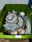 Box Containing Assorted Pottery, Bric-a-Brac, Etc