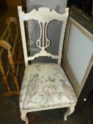 White Painted Chair with Upholstered Seat