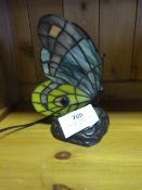 Small Leaded Glass Butterfly Table Lamp