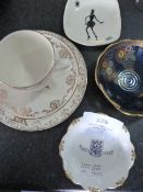 Crown Derby and Wade Pin Dishes and a Queen Elizebeth Trio