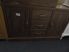 *Darkwood Sideboard with Two Doors and Three Drawers