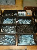 *Six Drawers Containing Containing Assorted Cuphead Squares and Roofing Bolts (Various Sizes)