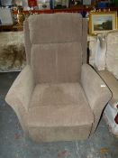 Grey Upholstered Reclining Chair
