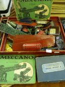 Tray of Loose Meccano, Two Meccano Books and a Boxed Meccano Gears Outfit