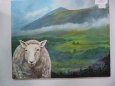 Oil on Canvas Sheep Country Scene