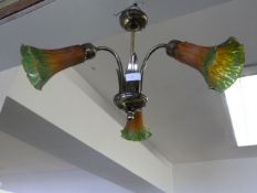 Tiffany Style Three Branch Light Fitting