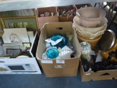 THree Boxes Containing Pictures, Prints, Glassware, Etc