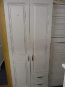 *White Two Door Wardrobe with Two Drawers