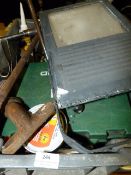 Box Containing Flood Lamps, Flat Disks, Wood Adhesive, Etc