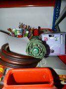 Box Containing Assorted Painting, Utensils, Stationery, Etc