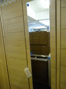 *Light Oak Double Wardrobe with Mirrored Door