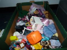Box of Barbie and Bratz Accessories