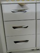 *Light Grey and White Three Drawer Chest with Chrome Handles